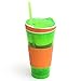 ELEGIANT 500ml 2in1 Travel Snack Drink Cup Bottle Container Lid Straw for Adult Kids Cinema sport