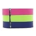 Henoda 3PCS Replacement Wristband with Clasps for Fitbit Flex Wireless Activity Sleep Band, (Set of 3 Band with 12 Piece Colorful Silicon Fastener Ring) (Navy + Pink + Green, Large)