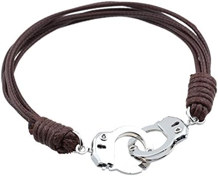 Fashion Bracelet for Men,Mini Handcuff Style Multilayer Wax Rope Bangle Charm Jewelry Gift
