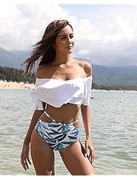 Bikini de dos piezas para dama con estampado de corte en los pantalones