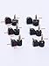 Mudder 12 Pair Heel Tip Taps High Heel Caps Shoes Replacement Dowels 8/9/10 mm, with Storage Box, Black
