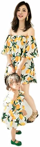 Matching Outfit Mother Daughter Strapless Lemon Dress (Size 5 For Baby Girl)