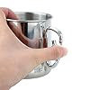 SysPodTM-Silver-250ml-Stainless-Steel-Mug-With-Foldable-Self-Lock-Carabiner-Handle-Portable-Durable-Outdoor-Camp-Folding-Handle-Cup