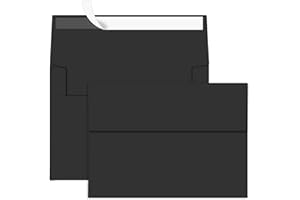 Ouzoustate 100 Packs Black 5x7 Envelopes, A7 Envelopes for Card Invitation Wedding Birthday Party Baby Shower