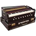 BINA No.17 Deluxe Harmonium, 2024 Edition, 3 1/2 Octaves, Checked & Retuned by Aakrati Musicals, Folding, Special Reeda, 9 Stops, Rosewood Color, Indian Keyboard