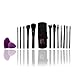 Makeup Brushes Set of 12- Great Gift for her- Makeup Brushes with Blender Sponge & Brush Egg by Veeve Cosmetics