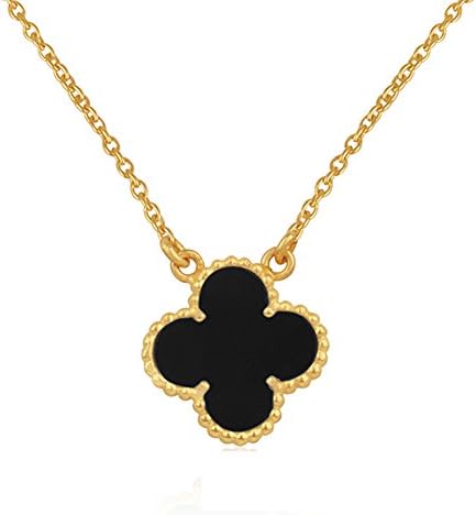 Dhruvansh Creations Black Friday Gift 18k Gold Plated Four Leaf Lucky Pendant Van Cleef 18" Necklace