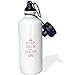 3dRose Keep Calm and Cheer on-Carry on Cheering-Gift for Cheerleaders-Pink Fun Funny Humor Humorous Sports Water Bottle, 21 oz, White