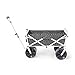 MacSports Heavy Duty Steel Frame Collapsible Folding 150 Pound Capacity Outdoor Beach Garden Utility Wagon Cart with 4 All Terrain Wheels, Black Dots