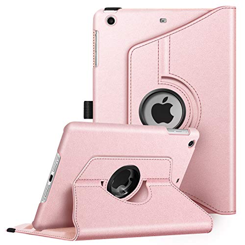 Fintie Rotating Case for iPad Mini 3/2 / 1-360 Degree Rotating Smart Stand Protective Cover with Auto Sleep/Wake for iPad Mini 1 / iPad Mini 2 / iPad Mini 3, Rose Gold
