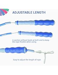 HomeFoundry - Cuerda de saltar para niños, sin enredos, con cuentas, longitud ajustable, pesada, perfecta para saltar con velocidad, saltar, entrenar, hacer ejercicio, para hombres, mujeres, adultos
