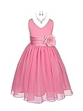 WonderfulDress Yoru Chiffon Flower Girl Dress - Free Necklace Set