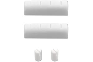 Cheerock 2-Pack Bone Banjo Nuts Set, 5th String Nut & Head Nut for 5 String Banjo, Pure Bone Pre-slotted, Easy Installation, Improves Tone & Sustain, Replacement Accessory