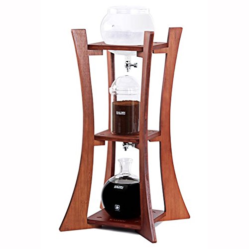 Click Here to See More Images KALDIN DUTCH Cold Brew Coffee Iced Coffee Maker For 15 People 1500ml Wooden Tower Home Drip Dutch Machine (Dark Brown)