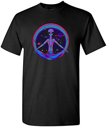 GraphicShirt Men Peace Alien T-Shirt XL Black