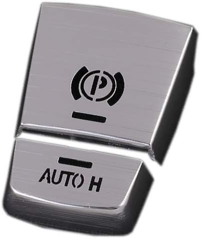 Interior Auto Vehicle Accessory, for 5 F10 GT f07 6 7 series X3 F15 X4 F16 X5 F25 X6 F26, Car Electronic Handbrake H Button Cover Trim Aluminum Alloy Silver, 2 pcs/set