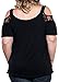PinupArt Women's Off the Shoulder Classic Pull-On plus Size Lace Knit Top, Black, 3XL