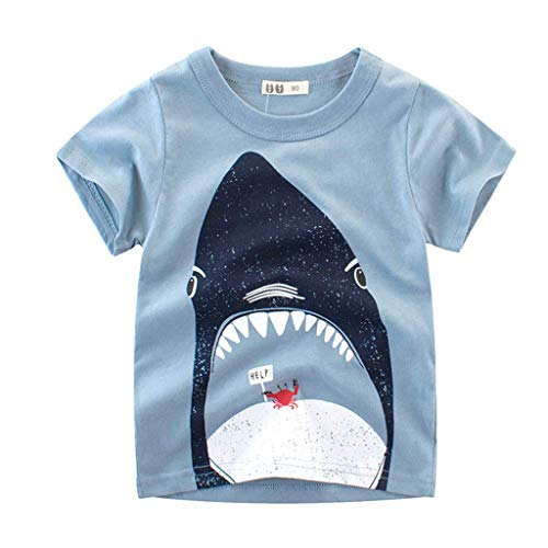 Londonyâ™ª Toddler Boys Cotton Clothes Sets Short Sleeve Tee Summer Cartoon T-Shirt Tops Shorts Outfits Set Clothes Blue