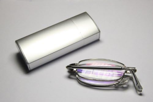 V Zoom Ultra Compact Read Book Map Menu Folding Reading Glasses &amp; Portable Flip Top Eyeglasses Case +2.00