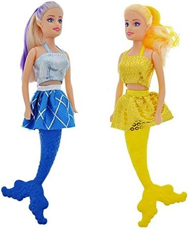 2 Mermaid Doll Toy 11in" Bathtub Beach Pool Water Toy. Play Set of 2