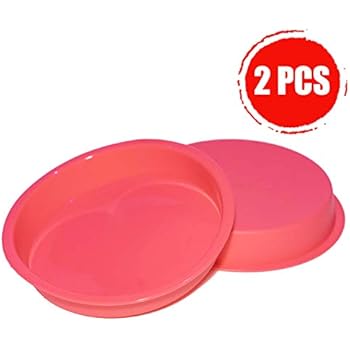 Aokinle Silicone 8 Inch Cake Pan, European-Grade LFGB Round Baking Mold Set of 2, Non-Stick Bakeware Pan, Reusable Food-Grade, FDA Approved, BPA Free