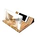 Newseego Phone Screen Magnifier, Phone Magnifying Screen, Desktop 3D Enlarger Screen Wooden Foldable Stand Holder, Movie & Video Stereoscopic Amplifying for All Smartphone - 12 inches- Original Wood