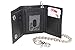 Mens Cowhide Leather Trucker Biker Trifold Steel Chain Wallet with Gift Box