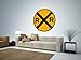 Street & Traffic Sign Wall Decals - Rail Road Crossing Symbol Sign - 12 inch Removable Graphic