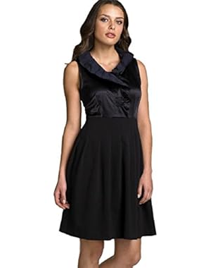 Theory Hollis Cupid Dress Black Surplice Ruffle Trim Cocktail Sz 4
