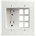 Leviton Recessed Duplex Receptacle, 125 Vac, 15 A, 2 Pole, 3 Wire, 690-W, White