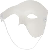 Lilwemen Mens Phantom of The Opera Masquerade Mask Half Face White Plastic view 7