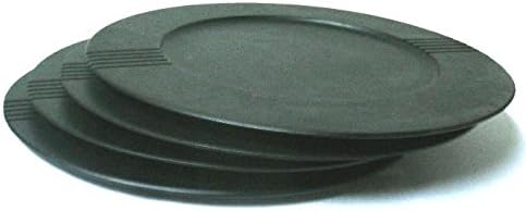 Natree Rubberware 13-Inch Rubber Wood Round Plate 4 pcs set