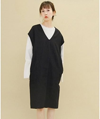Amazon Kbf Kbf レディスワンピース Vネックデニムチュニック Black One ワンピース チュニック 通販