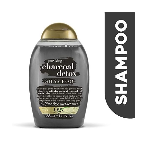 OGX Charcoal Clarifying Shampoo for Oily and Greasy Hair, 385 ml (Pack of 1)
