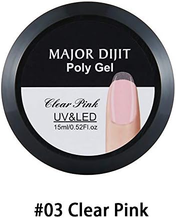 Poly Gel,UV LED Quick Building Poly Nail Gel,Covermason Poly Gel Lasting Finger Nail Crystal Jelly Camouflage UV Lamp Extension 15ML (C)