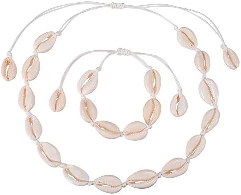 FanSi Natural Shell Choker Hawaii Cowrie Shell Necklace Summer Beach Seashell Pearl Choker Necklace Handmade Jewelry for Girls Women
