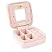 Jewelry Box, Guluman Small Portable Travel Jewelry Storage Case Display Organizer Mirrored Holder for Rings, Earring, Necklace, Bracelet (S=10CM, Pink)