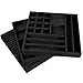 Ikee Design 3 PCS Set Stackable Jewelry Trays (Black)