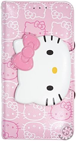 HELLO KITTY Face Button Flip Case for Apple iPhone 6 Plus (5.5inch) Wallet Diary Cover (Baby Pink)