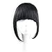 Deewin Brazilian Human Hair Clip-in Hair Bang Fringe Short Straight Hair Extension for Black Women 6-8inch (natural color)