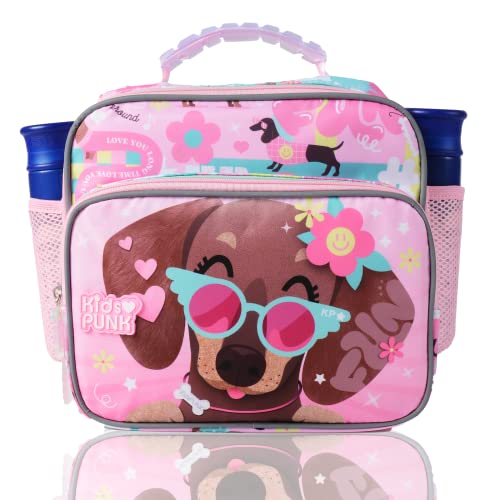 KidsPUNK Lunch Box, Cute Dog Design, Aluminum Material, Unisex, 6-12 Years
