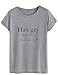 FV RELAY Womens Summer Fashion Loose Tops Han.Gry Short Sleeve Gray T-Shirt (M)