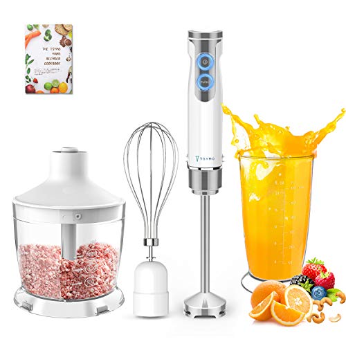 TSYMO 800W Immersion Blender Handheld, 4in1 Hand Blender with 6Speed