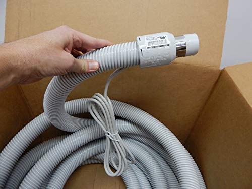 Plastiflex 35ft Electric Hose, Plastic, Central Vacuum Hose, Grey/Silver, 1.5" Wall End photo 5