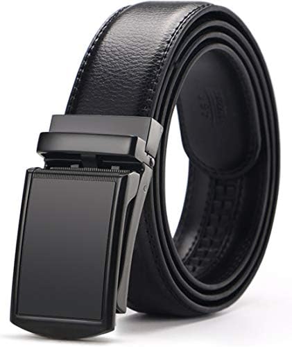 Men's Belt,West Leathers Slide Ratchet Belt for Men with Genuine Leather 1 3/8,Trim to Fit