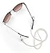 ALL in ONE Off White Acrylic Pearl Beads Eyeglass Sunglass Retainer Necklace Chain with Eyeglass Bag and Cleaning Cloth (KIT1)