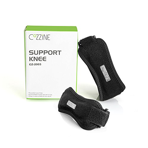Patella Knee Strap, Cozzine Unisex Knee Pad Stabilizer Leg Adjustable Patella Band, Knee Pain Relief for Running, Hiking, Soccer/Basketball/Jumpers Knee/Tennis/Tendonitis, Volleyball & Squats, 2 Pack