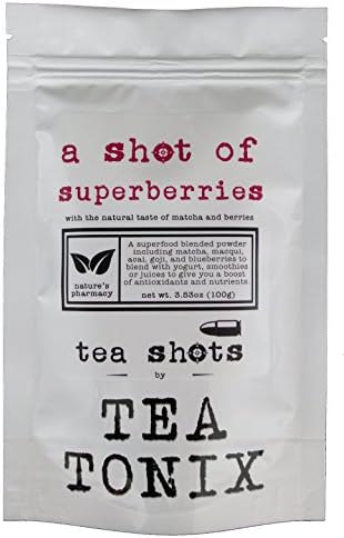 A SHOT OF SUPERBERRIES Superfood Powdered Supplement with Matcha Green Tea, Maqui, Acai, Goji and Blueberries Rich in Antioxidants, Vitamins and Nutrients for Better Health - 100g