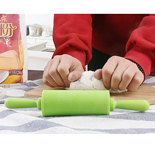 NUOMI Kids Rolling Pin for Baking Playdough 2 Pack NonStick Silicone