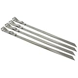 Steven Raichlen Best Of Barbecue Signature Stainless Steel Grilling Kabob Skewers, Set Of 4 (5/8-inch Wide)